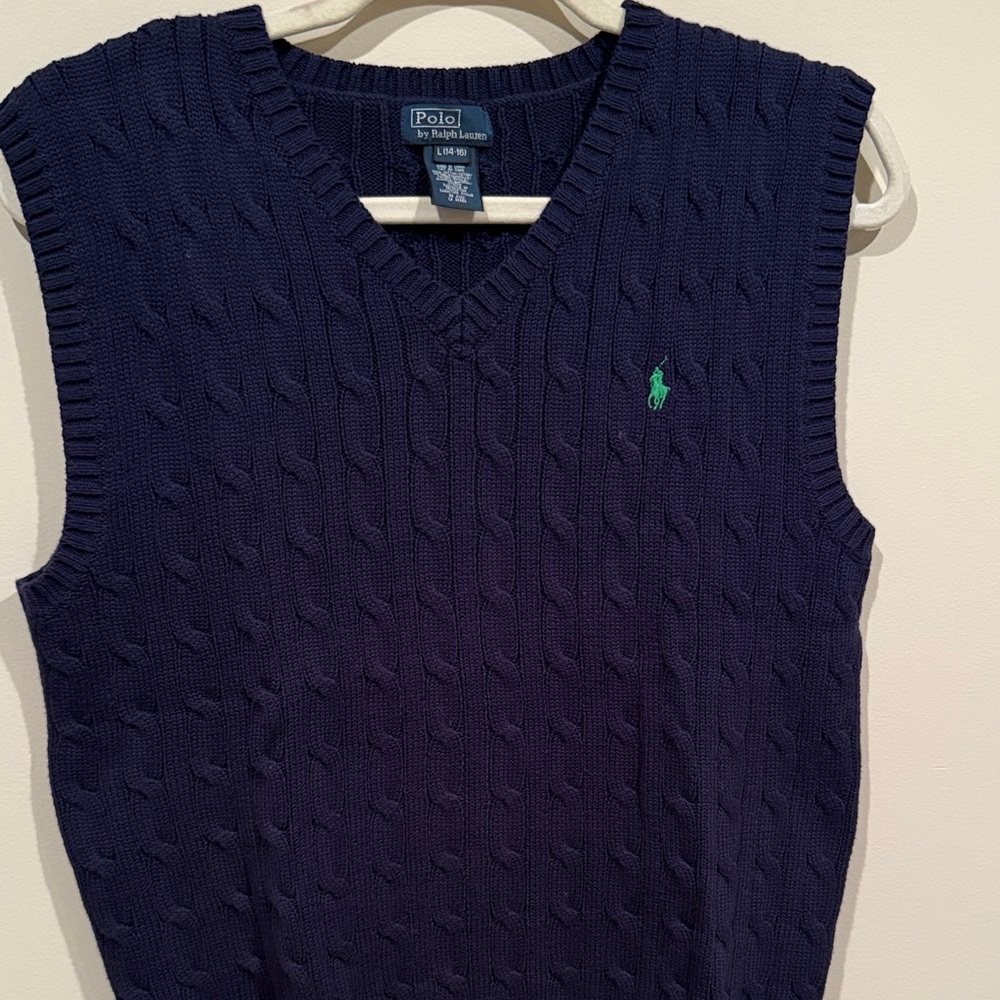 Polo Ralph Lauren Boys Navy Cable Knit Sweater Vest